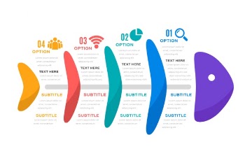 Fishbone template for infographic Free Vector