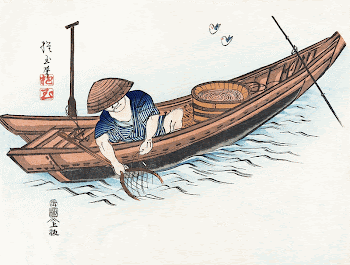 Fisherman (1832) vintage ukiyo-e style. | Free Photo Illustration - rawpixel