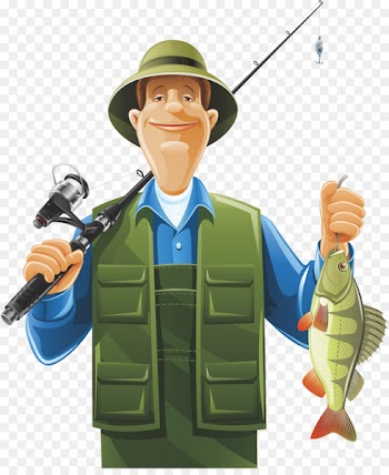 Fisherman Fishing rod Clip art - Holding a fishing rod and a fish man 
