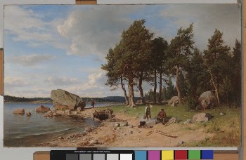Fishermen on the shore, 1865, | Free Photo - rawpixel