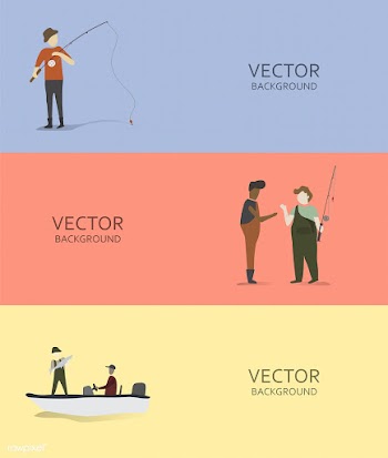 Fishing activity vector background set | Free stock vector - 384884