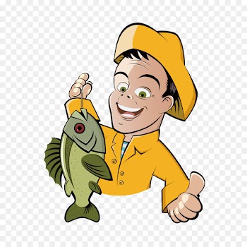 Fishing Cartoon Fisherman Clip art - The middle-aged man with fish 