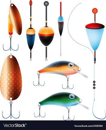Fishing equipment vector image