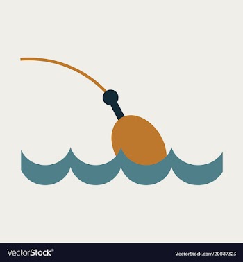 Fishing float flat icon with color background vector image