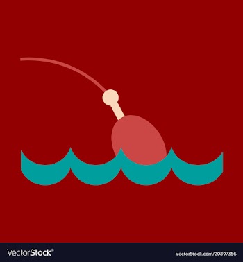 Fishing float flat icon with color background vector image