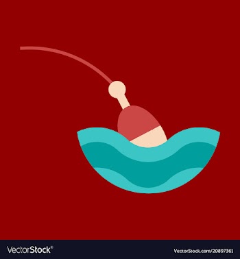 Fishing float flat icon with color background vector image