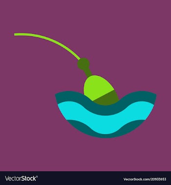 Fishing float flat icon with color background vector image