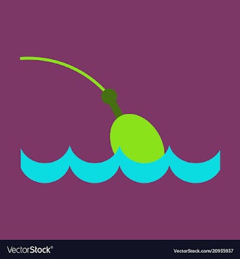 Fishing float flat icon with color background vector image