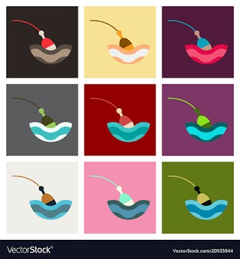 Fishing float flat icon with color background vector image