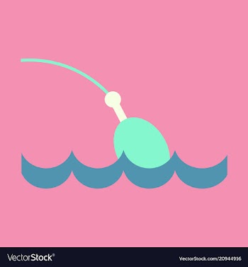 Fishing float flat icon with color background vector image