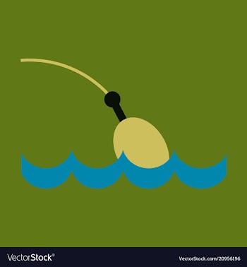Fishing float flat icon with color background vector image