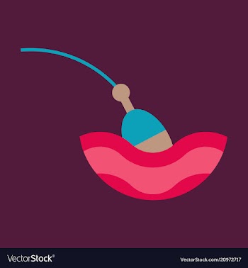 Fishing float flat icon with color background vector image