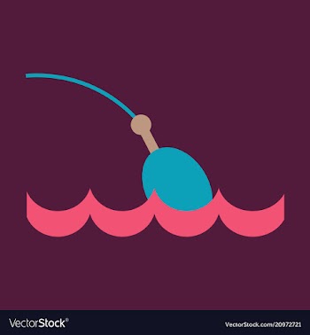 Fishing float flat icon with color background vector image