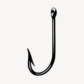 Fishing hook clipart, vintage object | Free Vector - rawpixel