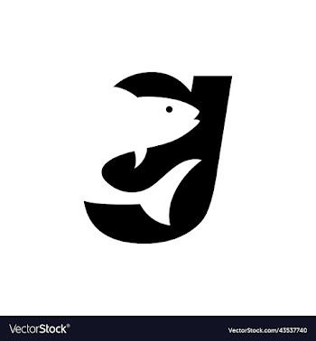 fishing logo letter g with fish logo design