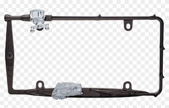 Fishing Rod - Fishing Black And Chrome License Plate Frame
