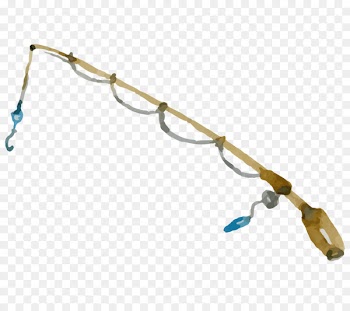 Fishing rod Outdoor recreation Icon - Hand painted watercolor fishing rod 