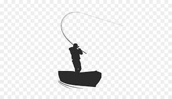 Fishing Silhouette Fisherman - fishing pole 