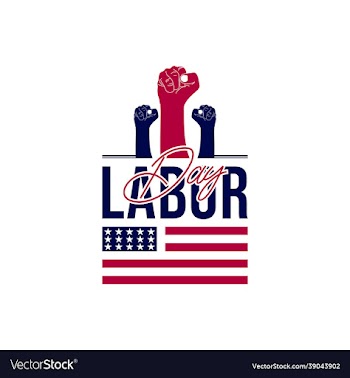 fist hand american flag labor day logo design
