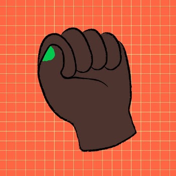 Fist hand doodle sticker, dark | Free PSD Illustration - rawpixel