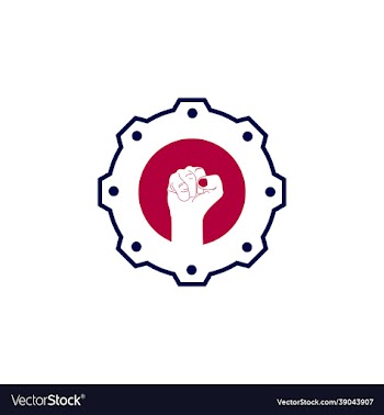 fist hand gear independence freedom logo design