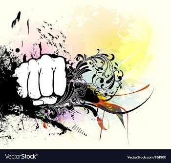Fist with grunge vector image