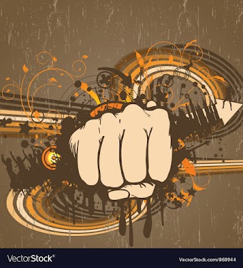 Fist with grunge vector image