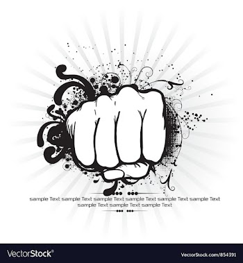 Fist with rays background vector image