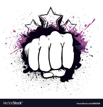 Fist with stars vector image