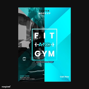 Fit and gym promotional poster | Free stock vector - 533053