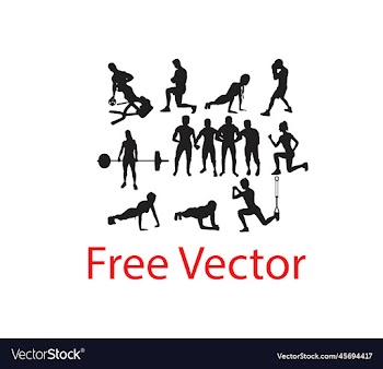 fitness and gym activity silhouettes