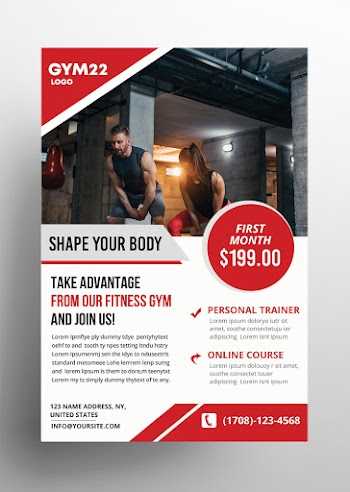 Fitness and Gym Free PSD Flyer Template