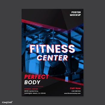 Fitness center promotional poster vector | Free stock vector - 533065