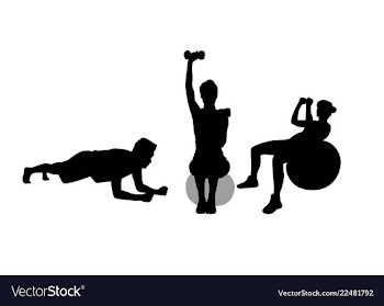  					Fitness gym and weightlifting silhouettes vector image														