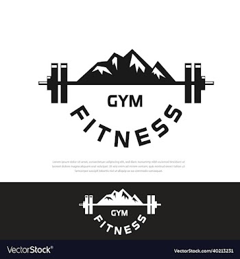 fitness gym logo template mountains