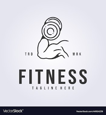 fitness gym workout logo monoline exercise icon