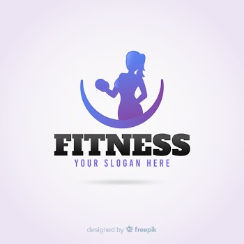 Fitness logo template flat design Free Vector