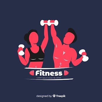 Fitness logo template flat style Free Vector
