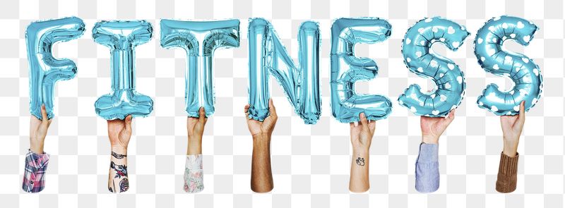 Fitness png, letter foil balloon, | Free PNG - rawpixel