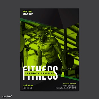Fitness strength training poster vector | Free stock vector - 533060