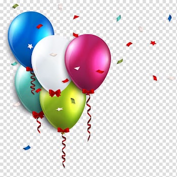 Five assorted-color balloons, Birthday Balloon Wedding invitation , Birthday Balloons transparent background PNG clipart
