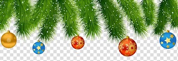 Five assorted-color bauble ornaments, Christmas decoration Christmas ornament Santa Claus, Pine Christmas Decoration transparent background PNG clipart