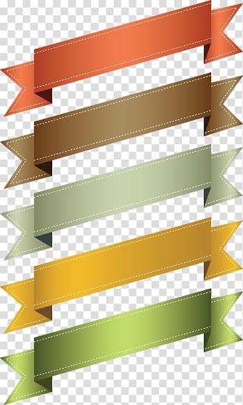 Five assorted-color ribbons illustration, With Ribbon , Simple four color band transparent background PNG clipart