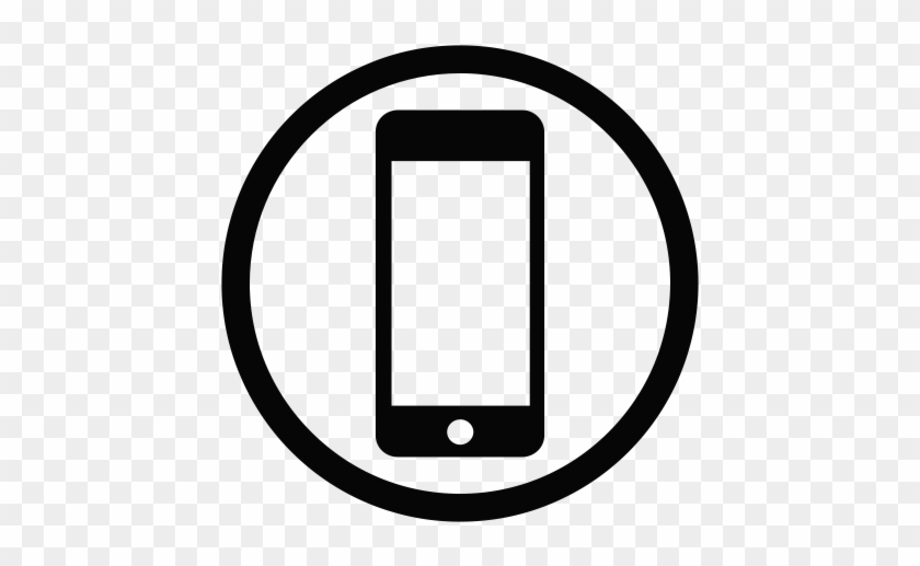 Five, Cell Phone, Cellular Phone Icon With Png And - Mobile In Circle Png