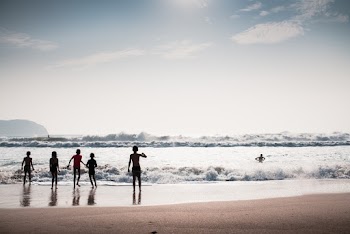 Five Child Playing in the Beach