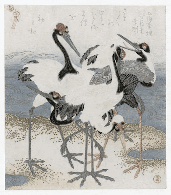 Five cranes (1816) vintage Japanese | Free Photo Illustration - rawpixel