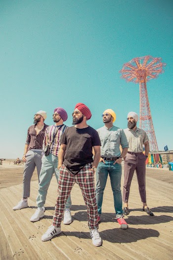 Five Men Wearing Assorted-color Turban Headdresses