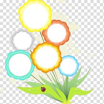 Five multicolored , Infographic Flower Plant, ppt flower elements transparent background PNG clipart