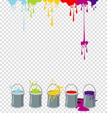 Five paint cans illustration, Painting Euclidean , Color Paint Bucket transparent background PNG clipart