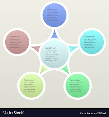 Five part business infographics template vector image